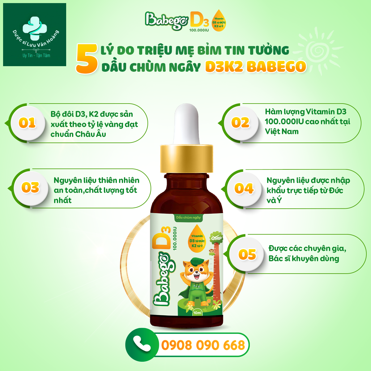 Dầu chùm ngây D3K2 Babego 21 dầu chùm ngây D3K2 an toàn, thích hợp với mọi lứa tuổi