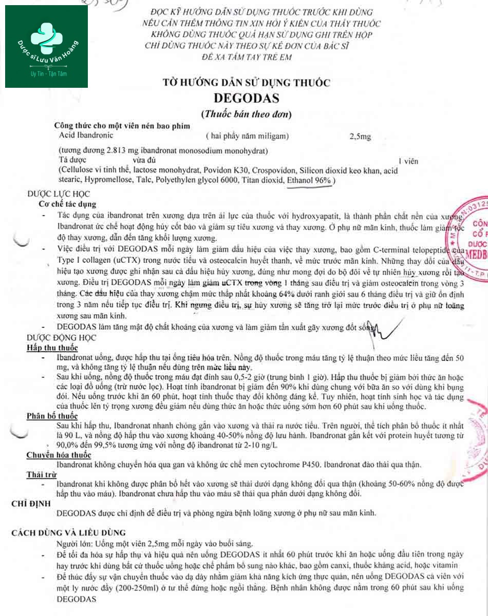Hướng dẫn sử dụng thuốc Degodas