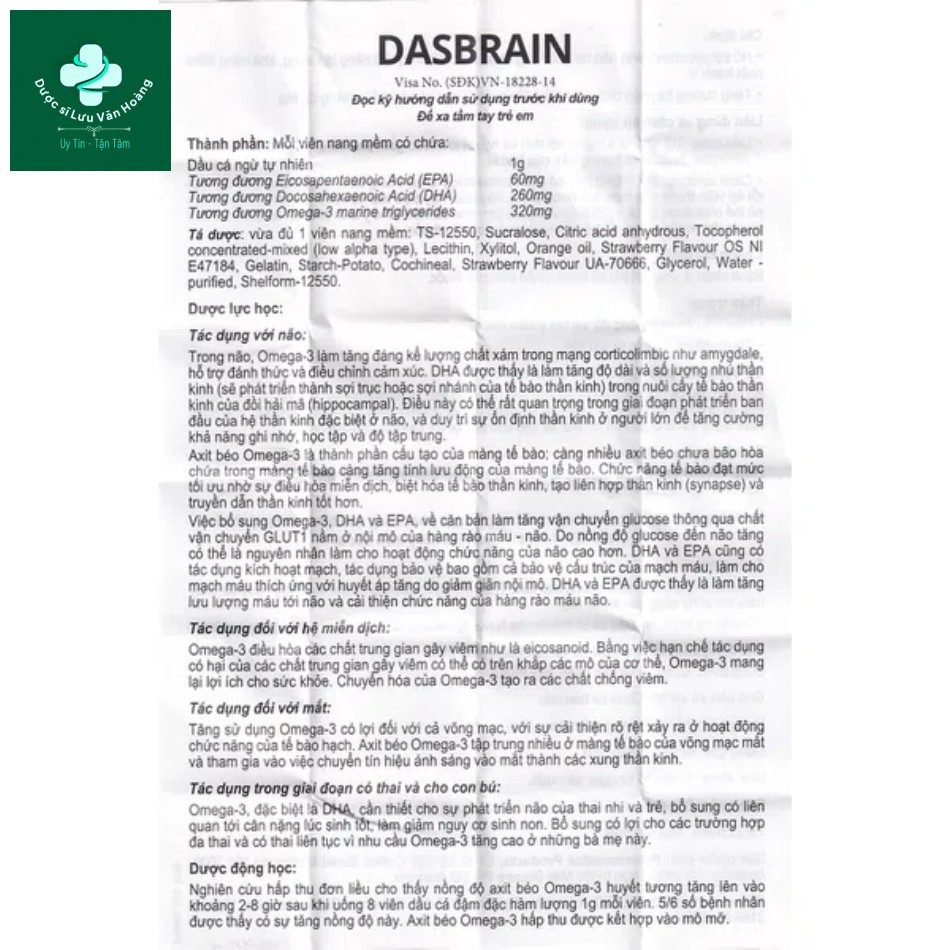 Hướng dẫn sử dụng thuốc Dasbrain