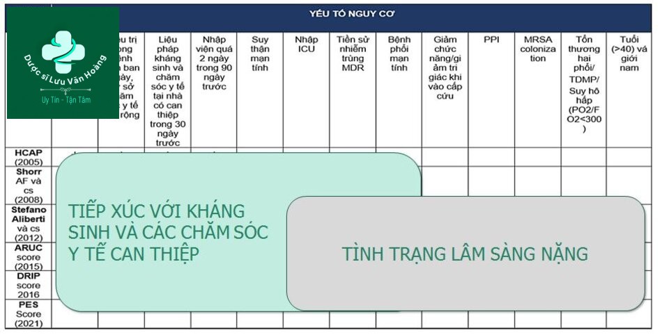 Hướng dẫn chẩn đoán và điều trị viêm phổi 63 HCAP và các thang điểm dự đoán kháng thuốc